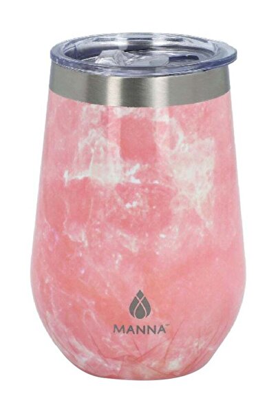 manna Double Wall Insulated Tumbler with Sliding Lid Pink 355 ml