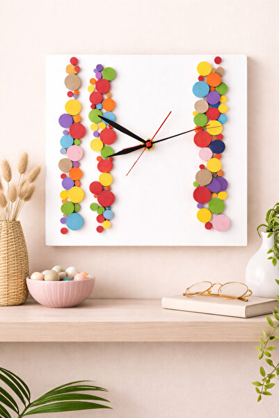 Handmade Ceas decorativ din lemn – lucrat manual, 33 × 33 cm