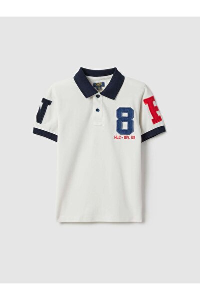 Ovs Children's white pure cotton regular fit polo