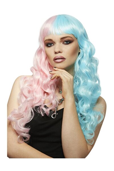 Smiffys Професионална перука "Ангел от захарен памук" в розово-синьо