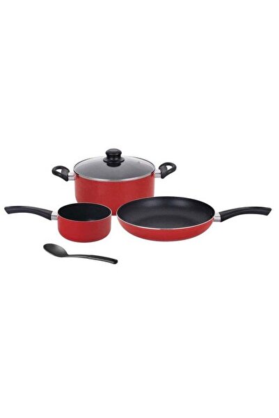 Parfait 5-Piece High Quality Cookware Set Red and Black