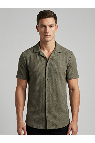 kastrioti Modern Cut Ribbed Shirt