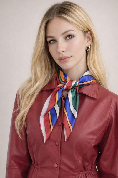 Şirin Giyim Aksesuar Women's Scarf Satin Striped Colorful - Bandana