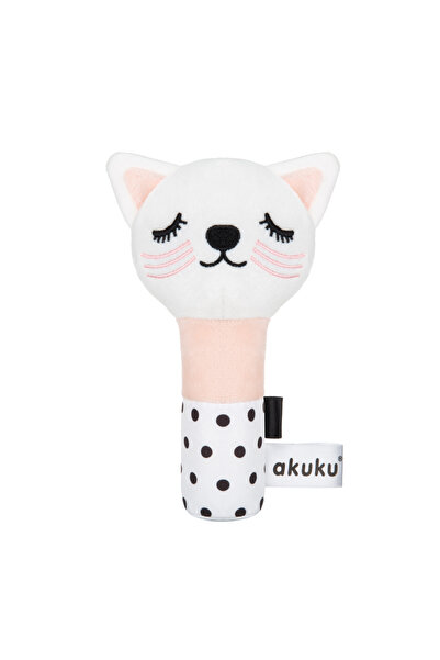 Akuku Jucarie de plus cu chitaitoare Pisicuta Roz 16x10x4 cm