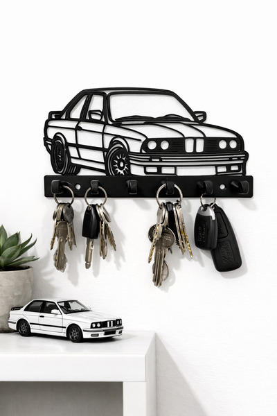 OEM BMW E30 Anahtarlık Askısı | Duvar Tipi Anahtar Tutucu | Garaj & Ev Dekora...
