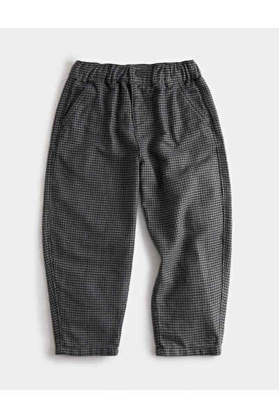 Marks & Spencer Saf Pamuklu Kare Desenli Pantolon (2-8 Yaş)