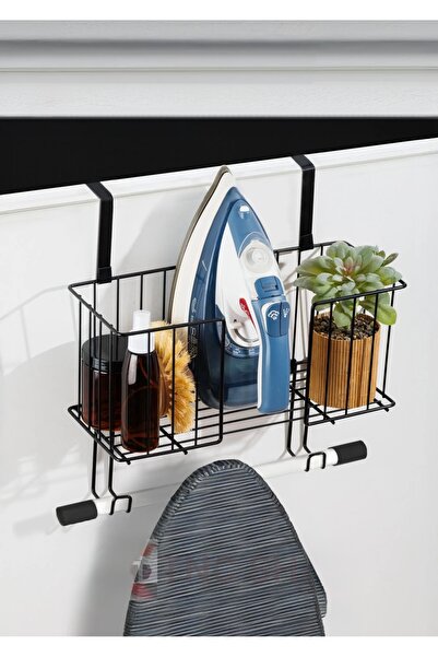 BUSEMSİ HOME Kapı Arkası Ütü Ve Ütü Masası Askısı Ütü Düzenleyici Raf - Siyah