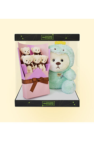 Pababo Sevgililer Günü’ne Özel Pufi Peluş & Ayıcık Buketi – Romantik ve Eğlen...