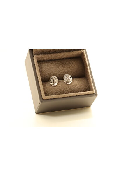 atellier47 Minimalist style earrings made of 925 silver with a stem, decorate...