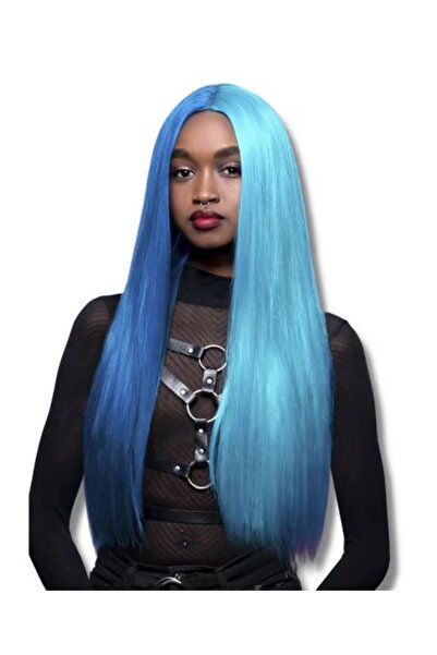 Smiffys Manic Panic Atomic Split professional blue ombre wig