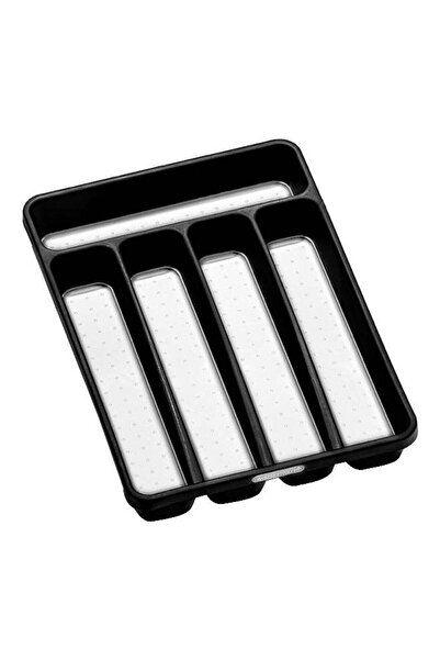 Madesmart Classic 5 Compartment Mini Drawer Utensil Tray Organizer Black
