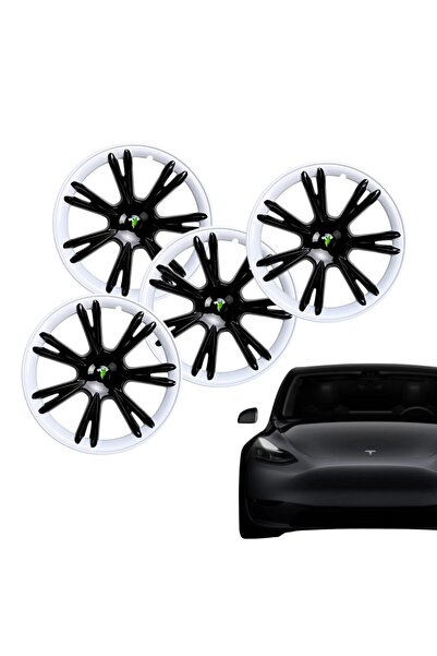 RAMM Tesla Model Y EDGE Jant Kapağı Seti 19 İnç - Siyah / Beyaz