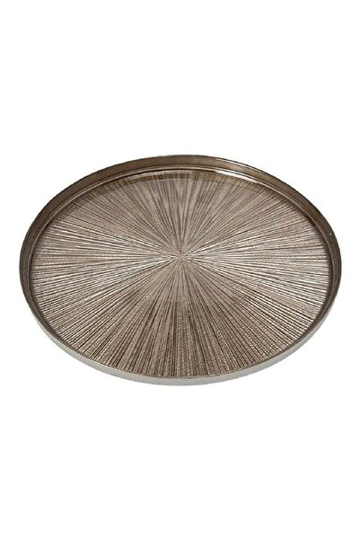 Secret de Gourmet Elegant Round Shaped Glass Astra Dinner Plate Champagne 28 cm