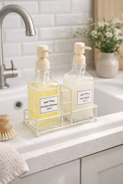 Homerest Standlı 2 Li Sıvı Sabunluk Beyaz, Pinterest 2'li Cam Sıvı Sabunluk, ...