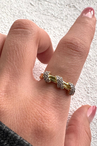 Leo'Stone V.I.P خاتم فولاذي قابل للتعديل بتصميم عصري من الخيزران ثنائي اللون ...