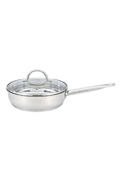 Parfait Stainless Steel Induction Base Round Shape Fry Pan with Lid Chrome an...