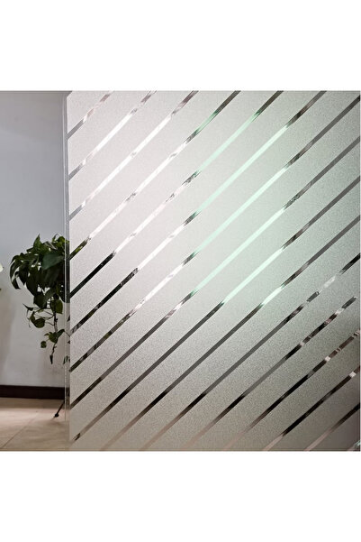 G Glixicom Decorative Window Film 60 x 200 cm – Oblique Lines for Privacy and...