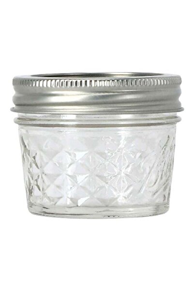 Ball 12-Piece Quilted Crystal Glass Jelly Jar Set with Lid Clear and Silver