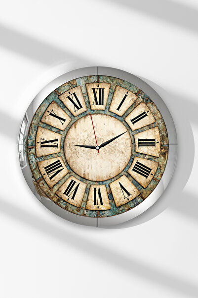 Zevahir Mobilya Dekorasyon Ceas de perete rotund din MDF, cu cifre romane, în...