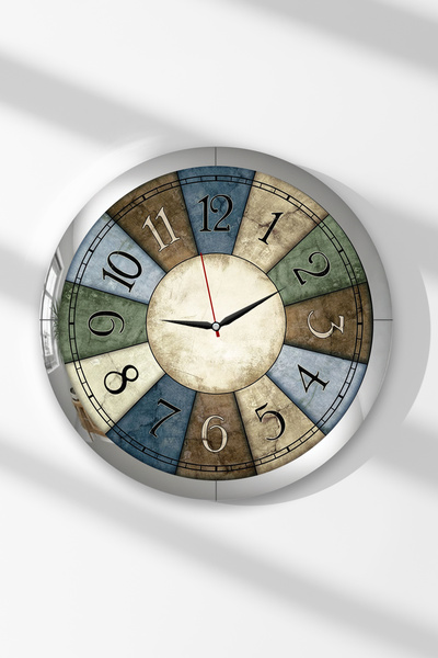 Zevahir Mobilya Dekorasyon Ceas de perete rotund din MDF, cu nuanțe de trecut...