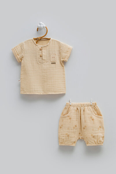 Caramell Baby Boy Muslin Set - 100% Cotton Breathable Summer Shorts Set