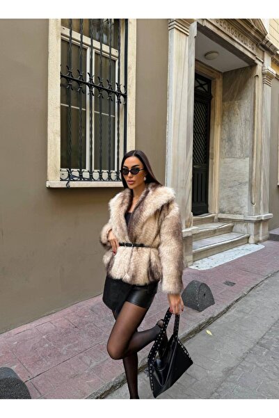 PrensesGiyim Kadın Desenli Kürk