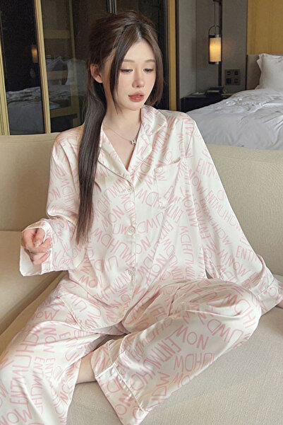 dorbe women's silk button-up top lounge sleepwear two piece pajama set