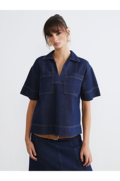 LC Waikiki Quality Pieces from Çelebi Store Oversizecut Women's Jean Shirt