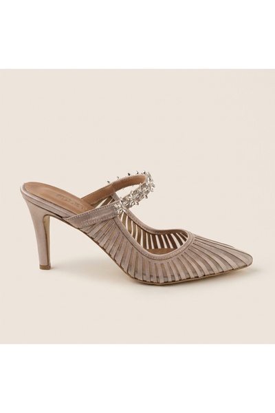 Letafia Παντόφλες Lunessa με λεπτομέρεια από πέτρα λουλουδιών