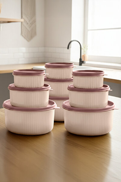 Kitchen Life Set of 9 Round Storage Containers (3X300-3X600-3X1500Ml) Microwa...