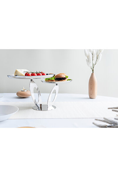 MATSteel 2'li Ayaklı Tatlı Sunum Tabağı