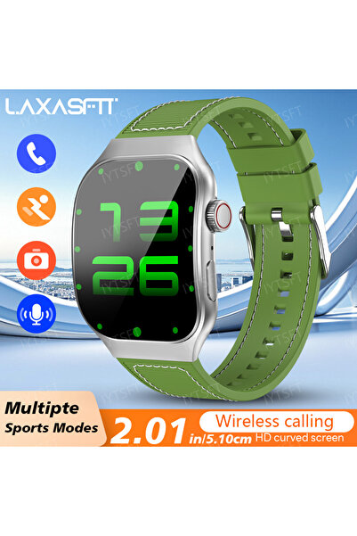 Choice Green LAXASFIT 2.01 Inch Curved Screen Men's Smart Watch Bluetooth 5.3...