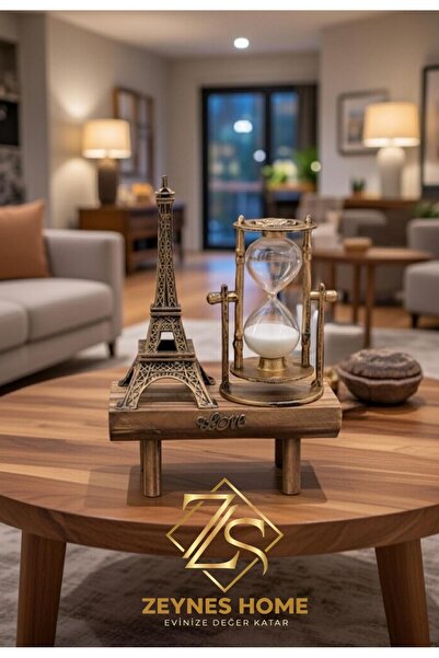 Zeynes Home Dekoratif Eyfel Kulesi Kum Saati Vintage Eskitme Tasarım Ofis & E...