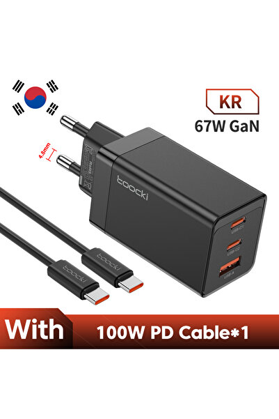 Choice9 Choice KR Black with Cable Toki 67W GaN USB C Charger Fast Charging M...