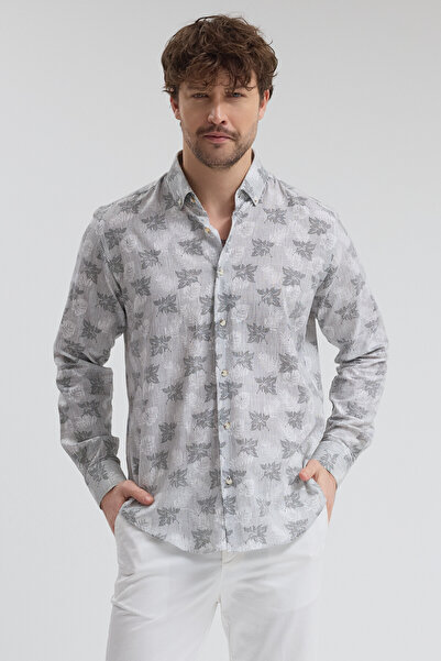 Frappoli Bonaven Men's Black Cotton Long Sleeve Slim Fit Sports Shirt