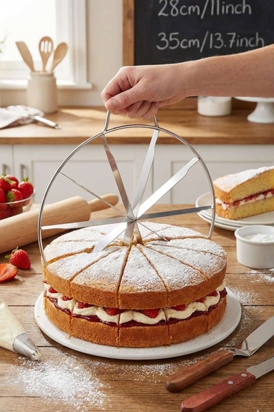 PASTRY PLANET Professional Cake Slicing Apparatus |   Stainless Steel, Even a...