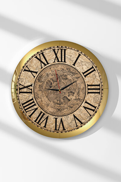 Zevahir Mobilya Dekorasyon Ceas de perete rotund din MDF, cu numere romane și...