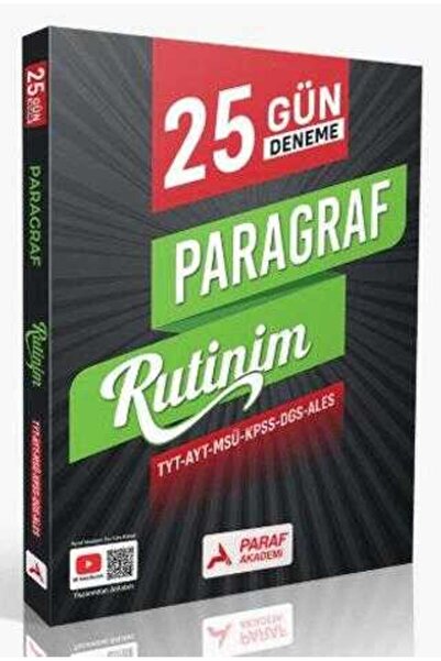 paraf yayınları Paraf Akademi TYT 25 Günde Rutin Paragraf Branş Denemeleri