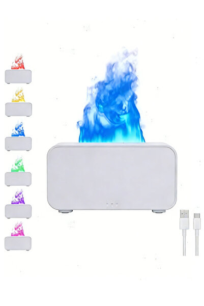 Generic Humidifier with multi-color flame night light effect and essential oi...