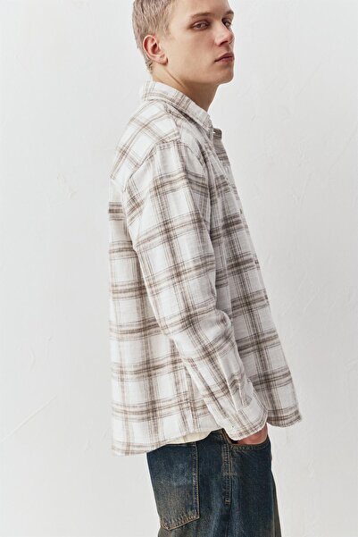 Pull & Bear Kareli uzun kollu gömlek