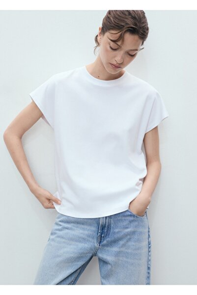 MANGO Woman Yuvarlak yakalı pamuklu tişört