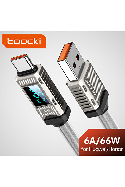Toocki White 2m PD 66W USB C Cable 6A Display Fast Charging Cable For Mate60 ...