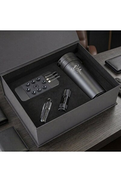 Bk Gift Kişiye Özel İsimli 5067 Termos & Powerbank & Çakı & Fener & Seti -3, ...