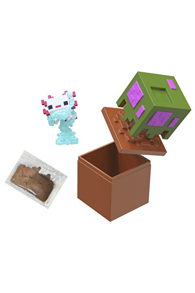 mattel Комплект за изследване на минното дело на аксолотл в Minecraft в мини ...