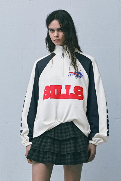 Pull & Bear NFL quarter-zip sweatshirt