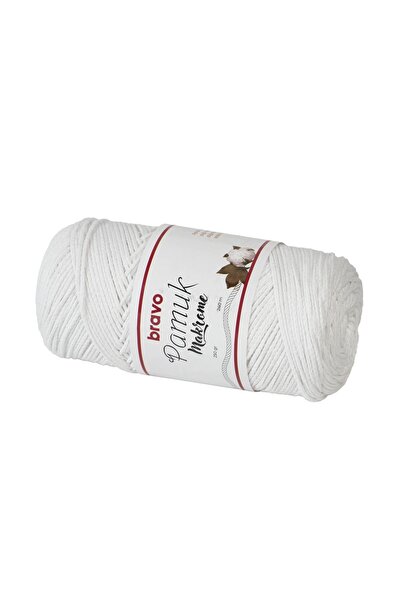 Bravo Cotton Macrame 306 White Knitting Thread 250Gr 240Mt Cotton Thread Bag ...