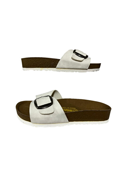 MULEX 1264 Women's White, Buckled, Anatomical Sole Slippers