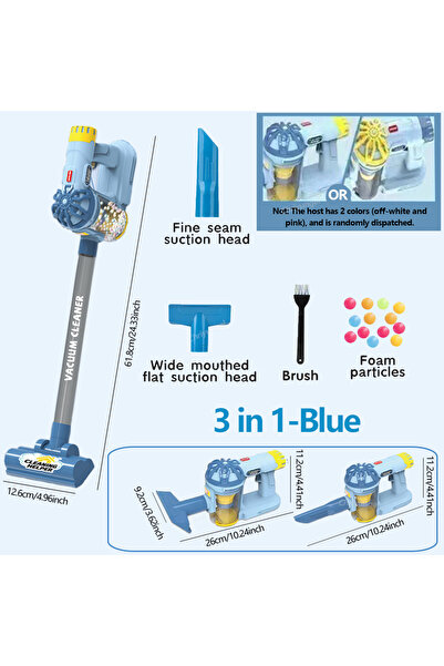 Choice1 3 in 1-Blue Kids Simulation Electric Vacuum Cleaner Cleaning Set for ...