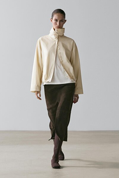 Massimo Dutti Düğme detaylı %100 pamuklu ceket