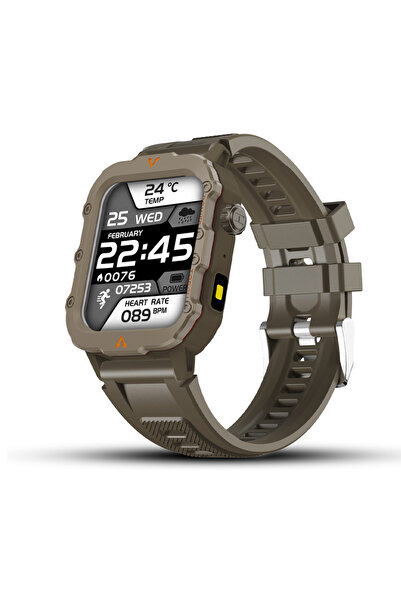 Choice ساعة لاكساسفيت الرياضية الذكية للرجال، لون بني، شاشة 1.71 بوصة، قياس ن...